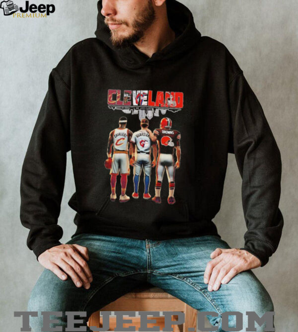 Cleveland sports basketball baseball and football players unisex t shirt (1)