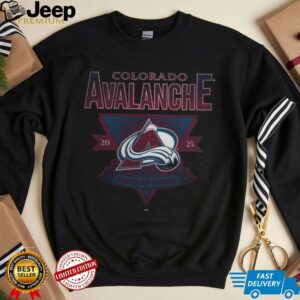 Colorado Avalanche Fanatics Heather Charcoal 2025 Stanley Cup Playoffs Crossbar Tri Blend T Shirt2