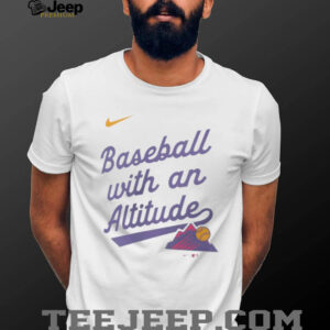 Colorado Rockies baseball with an Altitude 2025 City Connect Team Phrase Legend Performance shirt