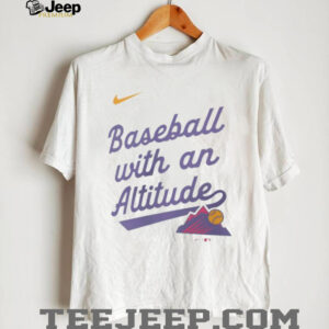 Colorado Rockies baseball with an Altitude 2025 City Connect Team Phrase Legend Performance shirt