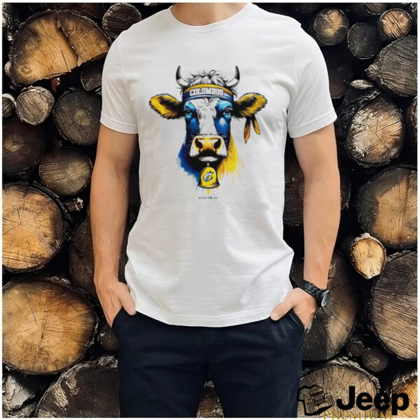 Columbus Clippers MV Sport Everest Sustainable Cow mascot shirt