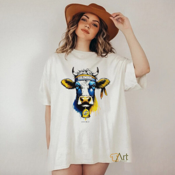 Columbus Clippers MV Sport Everest Sustainable Cow mascot shirt