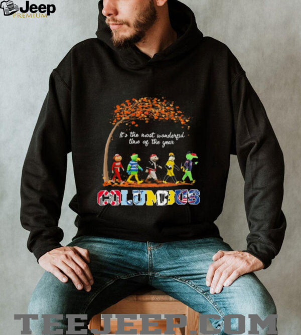 Columbus Sports Teams Mascots & Beatles Abbey Road “It’s The Most Wonderful Time Of The Year” Shirt – Stinger & Classic Holiday Music