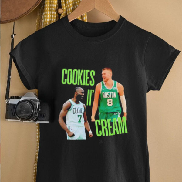 Cookies and Cream Jaylen Brown and Kristaps Porzingis Boston Celtics shirt