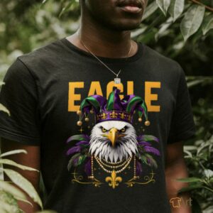 Cool Face Eagles with Mardi Gras Sunglass Eagles Cheer Fly...