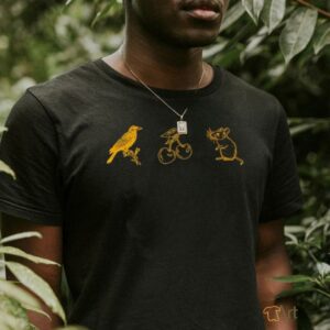 Crow Cherry Mouse t shirt black