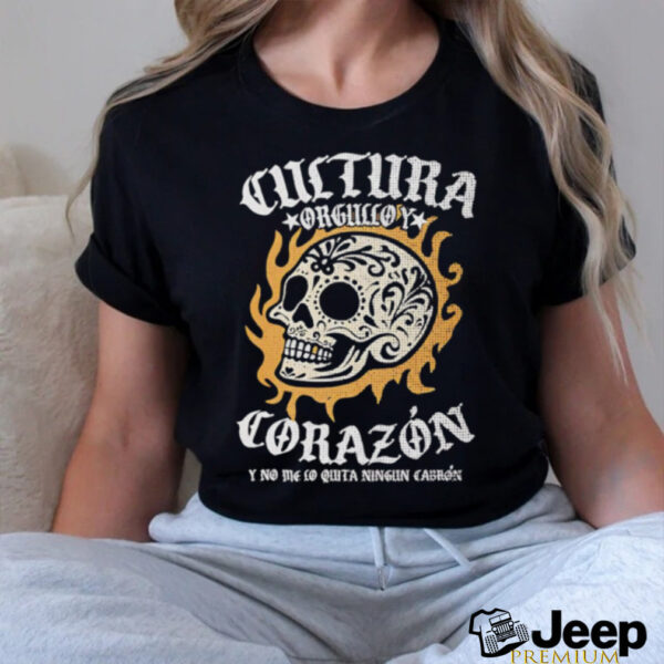 Cultura Orgullo Y Corazon Raza skull shirt