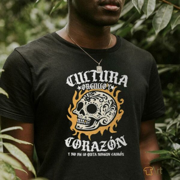 Cultura Orgullo Y Corazon Raza skull shirt