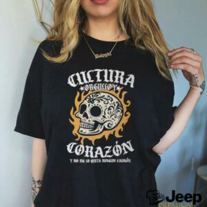 Cultura Orgullo Y Corazon Raza skull shirt3