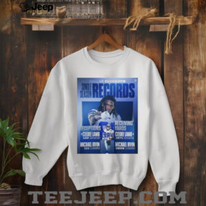 Dallas Cowboys Single Season Records Receptions Ceedee Lamb 122 2023 Michael Irvin 111 1995 Receiving Yards Ceedee Lamb 1671 2023 Michael Irvin 1603 1995 Poster T Shirt2