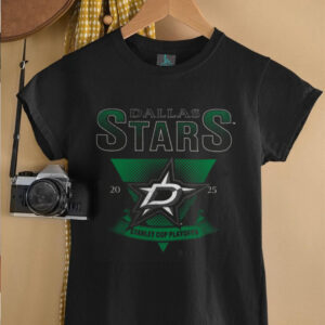 Dallas Stars Fanatics Heather Charcoal 2025 Stanley Cup Playoffs Crossbar Tri Blend T Shirt0