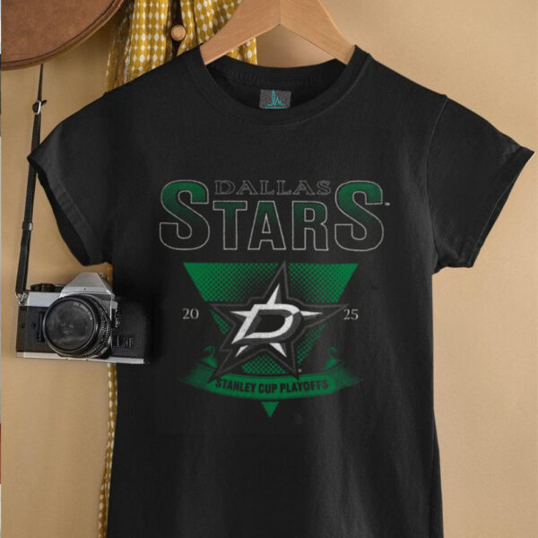 Dallas Stars Fanatics Heather Charcoal 2025 Stanley Cup Playoffs Crossbar Tri Blend T Shirt