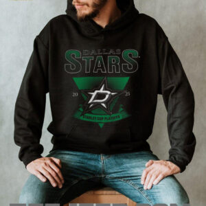 Dallas Stars Fanatics Heather Charcoal 2025 Stanley Cup Playoffs Crossbar Tri Blend T Shirt1