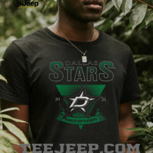 Dallas Stars Fanatics Heather Charcoal 2025 Stanley Cup Playoffs Crossbar Tri Blend T Shirt3