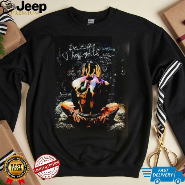 Deep Thoughts Graffiti Artistic Skull Back Dark Aesthetic Streetwear Shirt