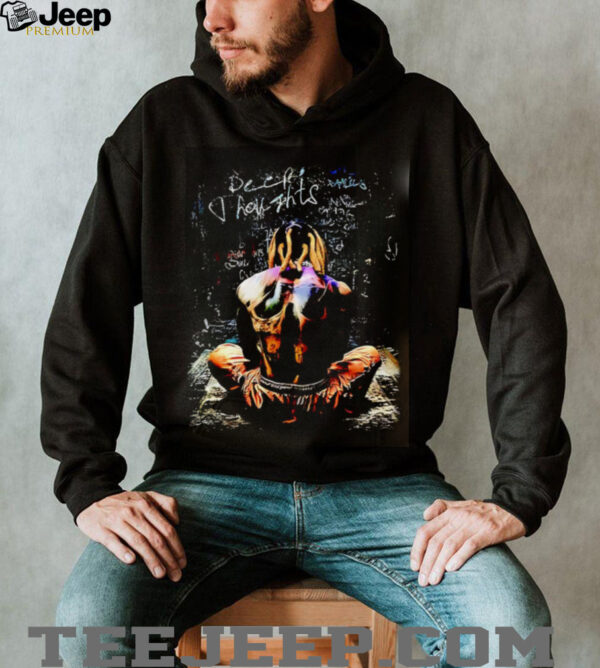 Deep Thoughts Graffiti Artistic Skull Back Dark Aesthetic Streetwear Shirt