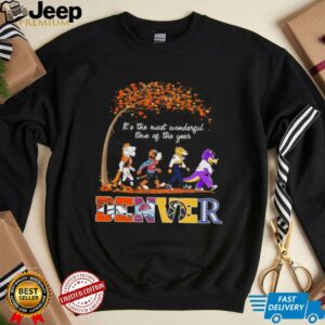 Denver Sports Teams Mascots & Beatles Abbey Road “It’s The Most Wonderful Time Of The Year” Shirt – Mile High Mascots & Classic Holiday Music