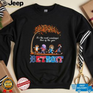 Detroit Sports Teams Mascots & Beatles Abbey Road “It’s The Most Wonderful Time Of The Year” Shirt – Hooper & Classic Holiday Music