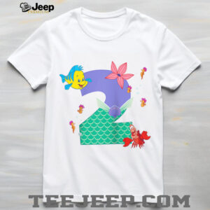 Disney Ariel Numbers 2 Second 2nd Birthday Party Gift Raglan Shirt
