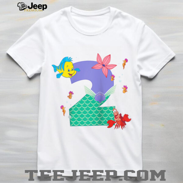 Disney Ariel Numbers 2 Second 2nd Birthday Party Gift Raglan Shirt