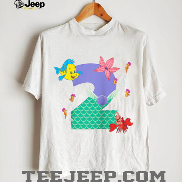 Disney Ariel Numbers 2 Second 2nd Birthday Party Gift Raglan Shirt
