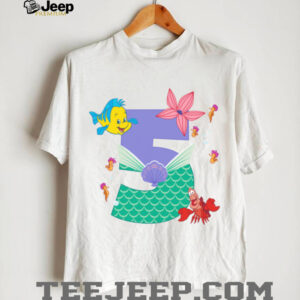 Disney Ariel Numbers 5 Fifth 5th Birthday Party Gift Shirt