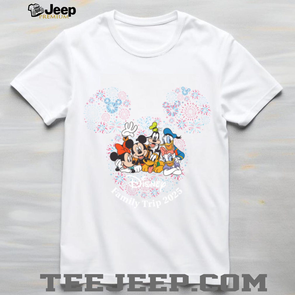 Back view of Disney Fireworks 4th of July Vacation Family Trip 2025 Shirt