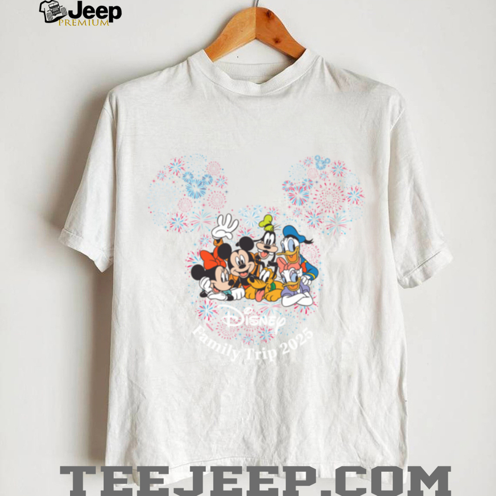 Family wearing Disney Fireworks 4th of July Vacation Shirts