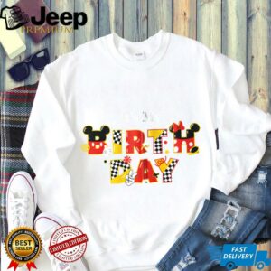 Disney Mickey & Minnie It's My Birthday Big Letters Party Shirt