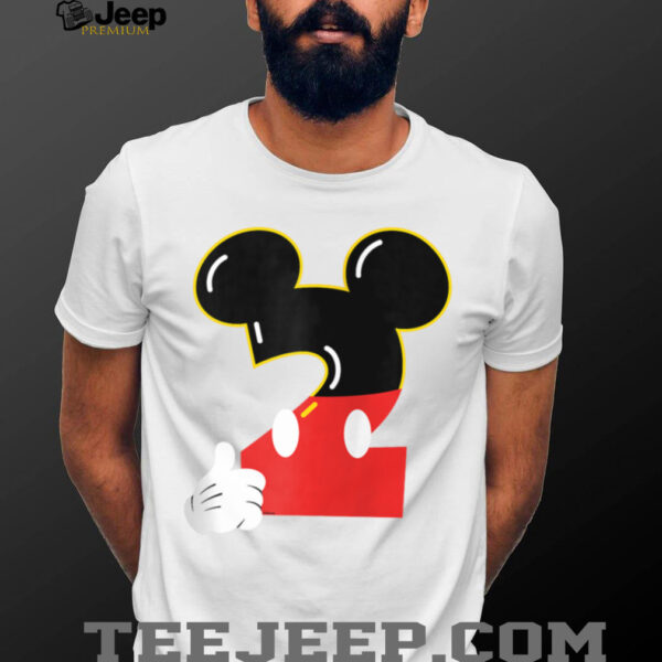 Disney Mickey Numbers _2_ Second 2nd Birthday Party Gift Shirt