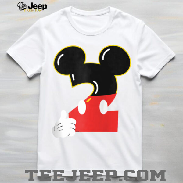 Disney Mickey Numbers _2_ Second 2nd Birthday Party Gift Shirt