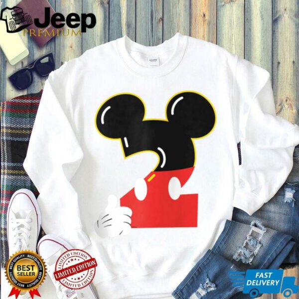 Disney Mickey Numbers _2_ Second 2nd Birthday Party Gift Shirt