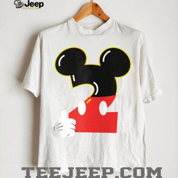 Disney Mickey Numbers _2_ Second 2nd Birthday Party Gift Shirt