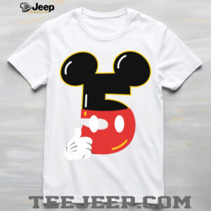 Disney Mickey Numbers _5_ Fifth 5th Birthday Party Gift Shirt