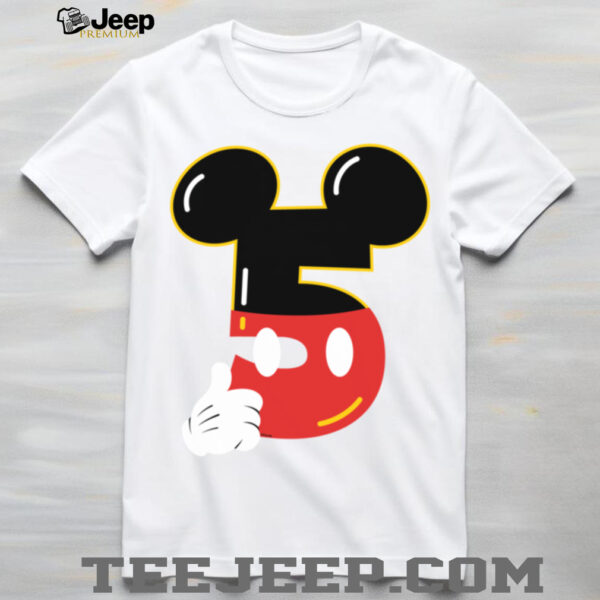 Disney Mickey Numbers _5_ Fifth 5th Birthday Party Gift Shirt