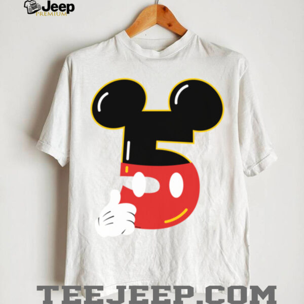 Disney Mickey Numbers _5_ Fifth 5th Birthday Party Gift Shirt