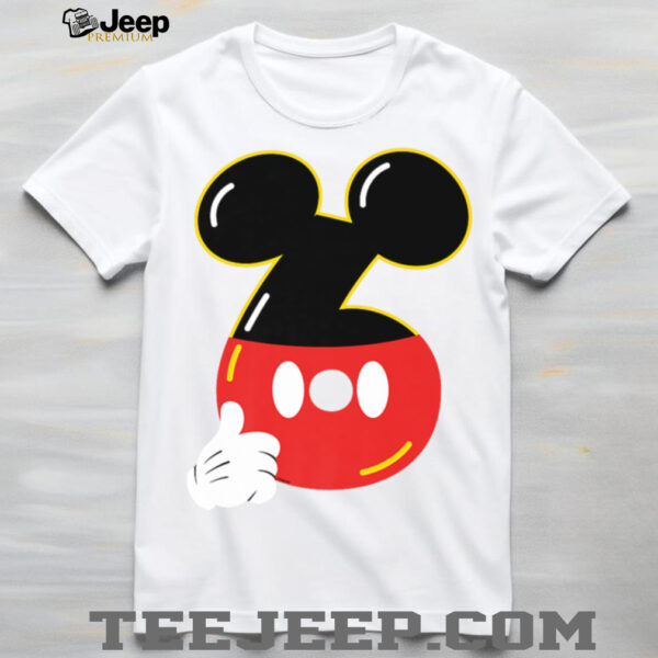 Disney Mickey Numbers _6_ Sixth 6th Birthday Party Gift  Shirt