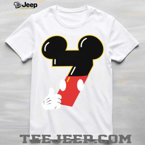 Disney Mickey Numbers _7_ Seventh 7th Birthday Party Giftshirt
