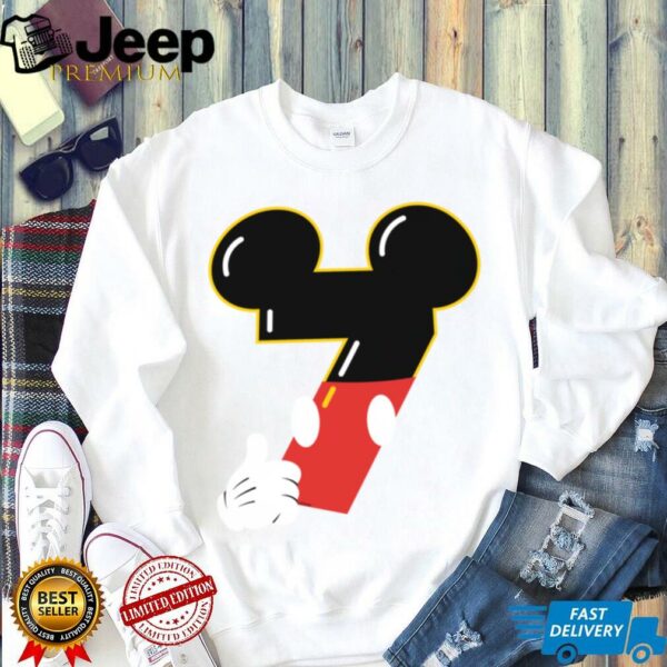 Disney Mickey Numbers _7_ Seventh 7th Birthday Party Giftshirt