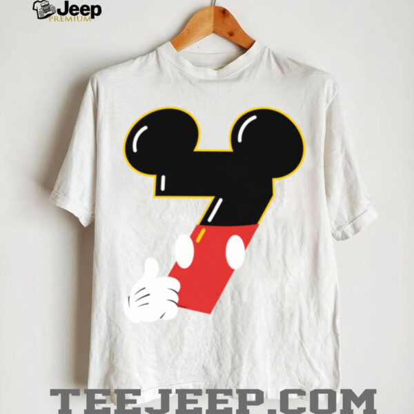 Disney Mickey Numbers _7_ Seventh 7th Birthday Party Giftshirt