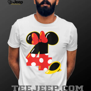 Disney Minnie Numbers 4 Fourth 4th Birthday Party Gift Shirt