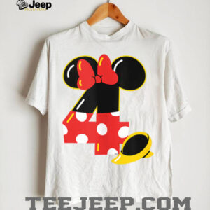 Disney Minnie Numbers 4 Fourth 4th Birthday Party Gift Shirt