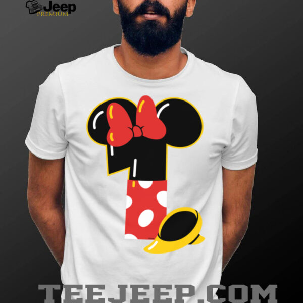 Disney Minnie Numbers _1_ First 1st Birthday Party Gift Shirt