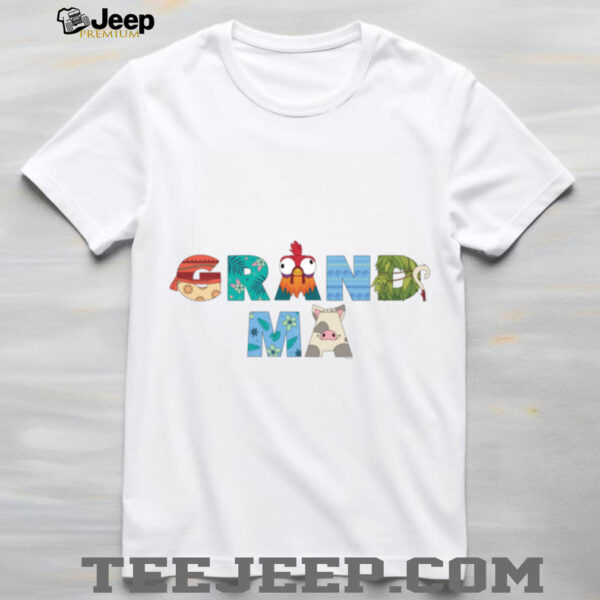 Disney Moana Big Letters Grandma Gift Family Trip Vacation Shirt