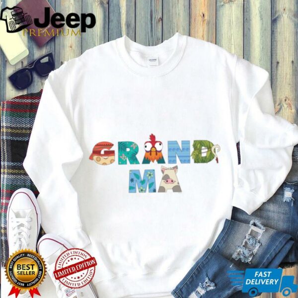 Disney Moana Big Letters Grandma Gift Family Trip Vacation Shirt