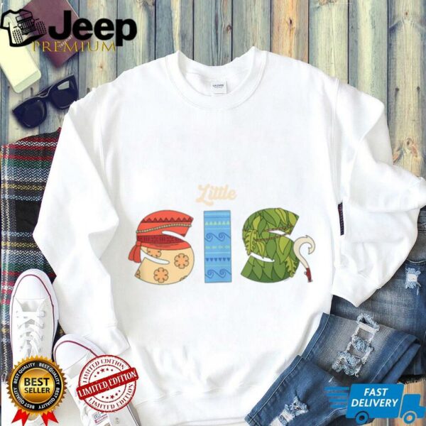 Disney Moana Letters Little Sis Family Trip Vacation Shirt