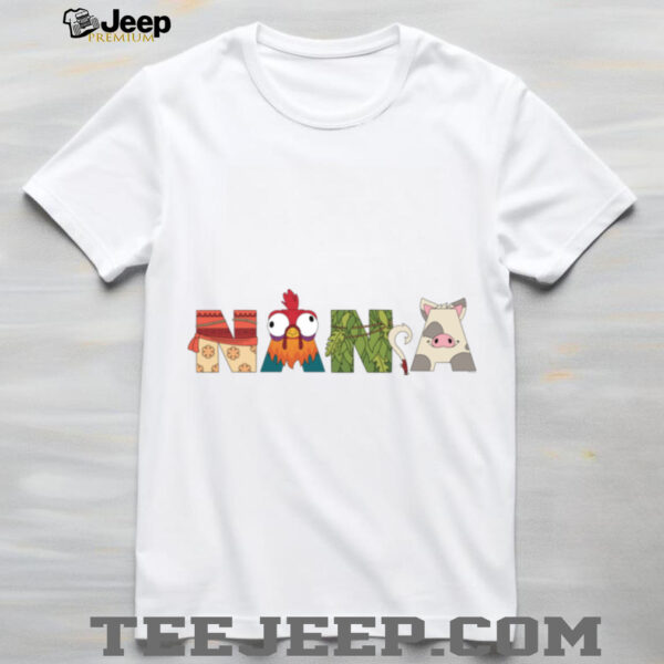 Disney Moana Letters Nana Grandma Gift Family Trip Vacation Shirt