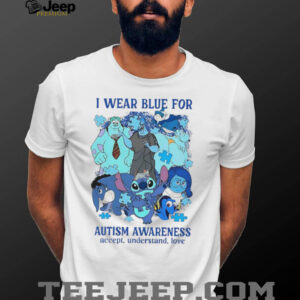 Disney Stitch eeyore sadness I wear blue for autism awareness shirt1