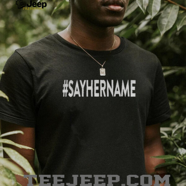 Drew Brees wearing Sayhername shirt