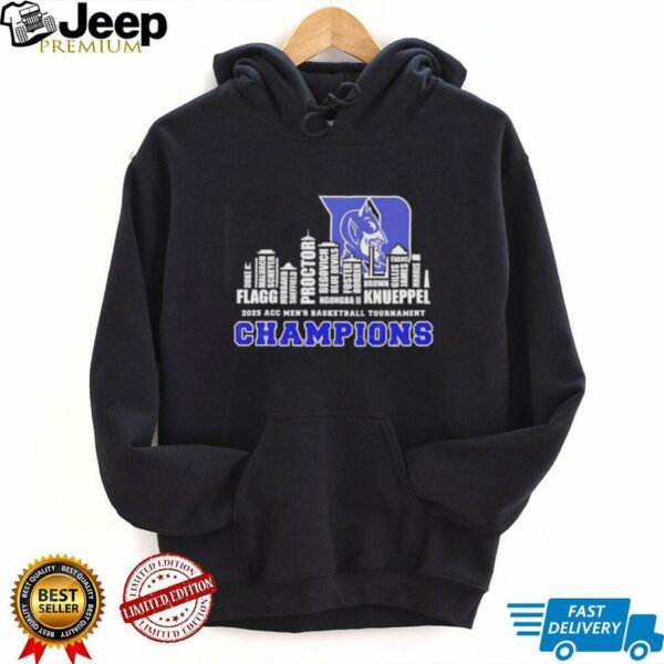 Duke Blue Devils 2025 ACC Men Basketball Tournament Champions name skyline city shirt